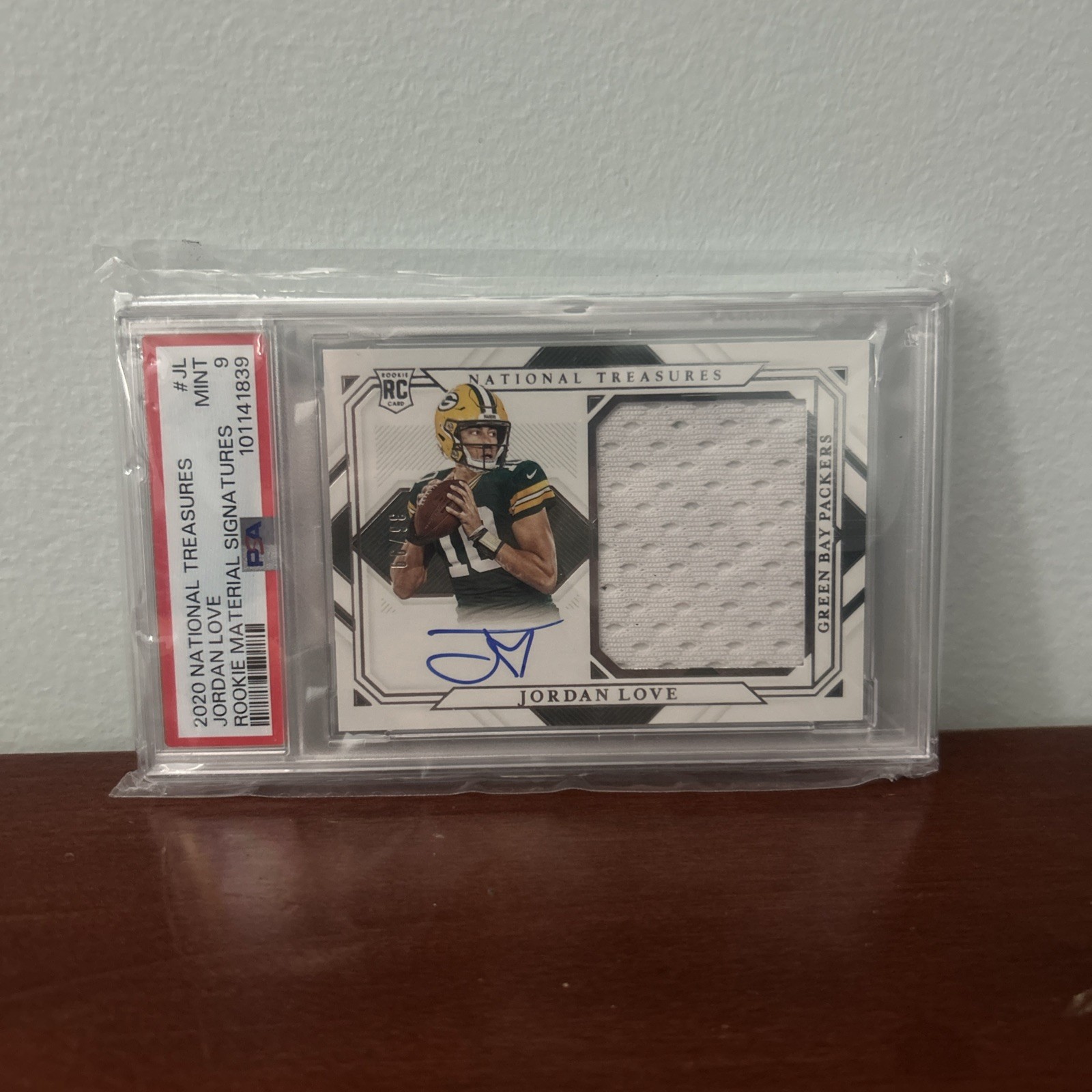Jordan Love 2020 National Treasures Rookie Material Signatures/99 true RPA PSA 9