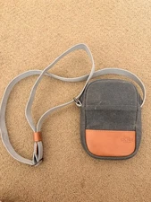 LOCTOTE Heritge Neck Pouch Anti Theft RFID Block Mini Crossbody Bag Travel Gray