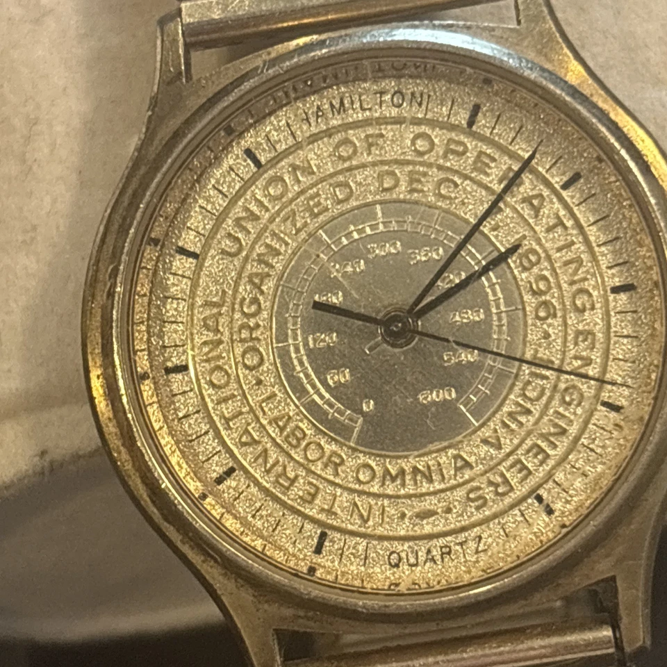 Reloj Hombre F49 De Colección Hamilton IBEW Unión Internacional Sin Probar COMO ESTÁ Foto 2 de 4