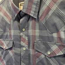 Authentic Western Youngbloods Pearl Snap Shirt Mens XL Plaid Long Sleeve Vintage
