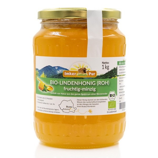 Bio Lindenhonig (Roh) Von Imkerpur, 1 Kg, Nicht Geschleudert Oder Erhitzt-image