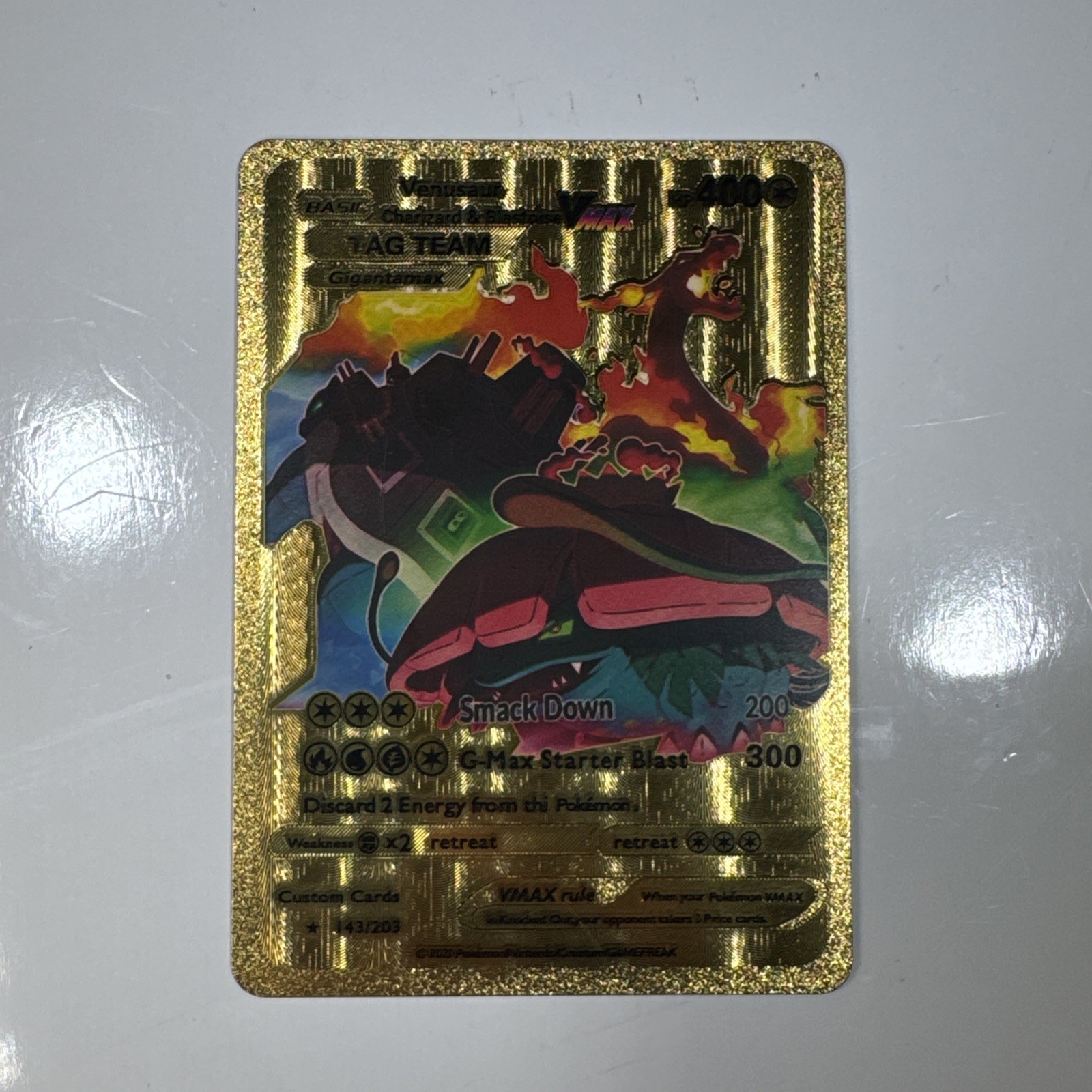 Pokémon TCG Venusaur Charizard Blastoise VMAX Gold TAG TEAM 2020 400 HP #143/203
