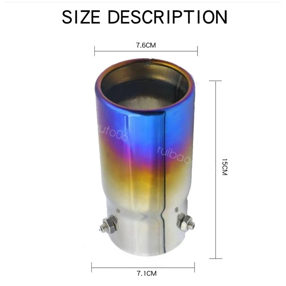 Blue Stainless Steel Rear Exhaust Pipe Tail Muffler Tip For 2007 BMW 335i Foto 2 de 4