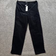 Eileen Fisher Slim Ankle Pant Womens Stretch Velveteen Black M NEW