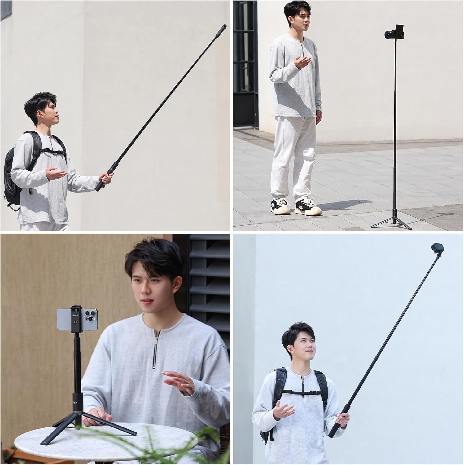 Portable 59-Inch Waterproof Selfie Stick Tripod for DJI & Insta360 Action Shots