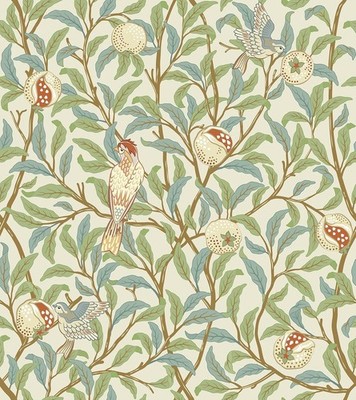 Livelynine 17.5x276 William Morris Green Peel and Stick Wallpaper Vintage Floral