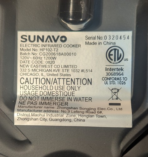 Sunavo 1200W Kochplatte zum Kochen elektrische Einzelherdplatte mit Griffen mit Box - Bild 7 von 16