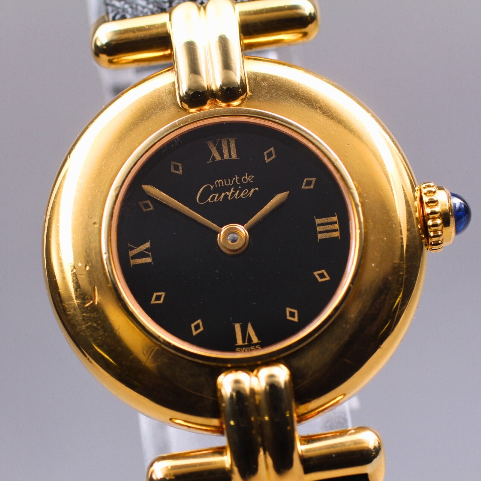 Vintage Near MINT Cartier Must Colisee 590002 Women's Quartz Watch Black 1272