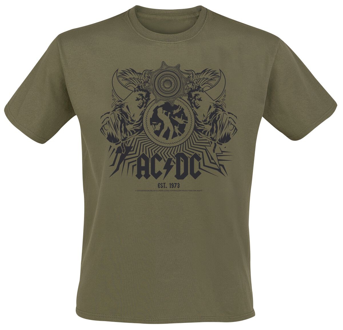Футболка ACDC группы Herren Black Ice oliv-Товары, Группы, Nachhaltigkeit