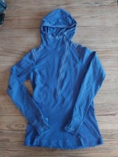 Lululemon Run: For It Pullover Purple half zip up Womens Sz 8 Hooded Warm Hands