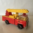 Vintage 1970s Hong Kong Fire Truck w/ TONKA Wheels Red Ladder Engine Diecast