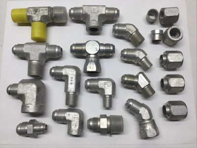 (14) 1/2'' Parker Hydraulic JIC Flared Tube Fittings and (5) nuts and sleeves