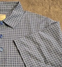 Callaway Mens Large Blue AOP Golf Polo Shirt Opti-Dri Swing Tech Stretch