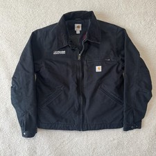 Carhartt Detroit 103828 Black Embroidered Blanket Lined Jacket Size Medium