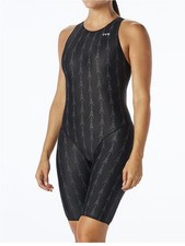 TYR Black Arrow-Print Kneeskin Racing One-Piece size s