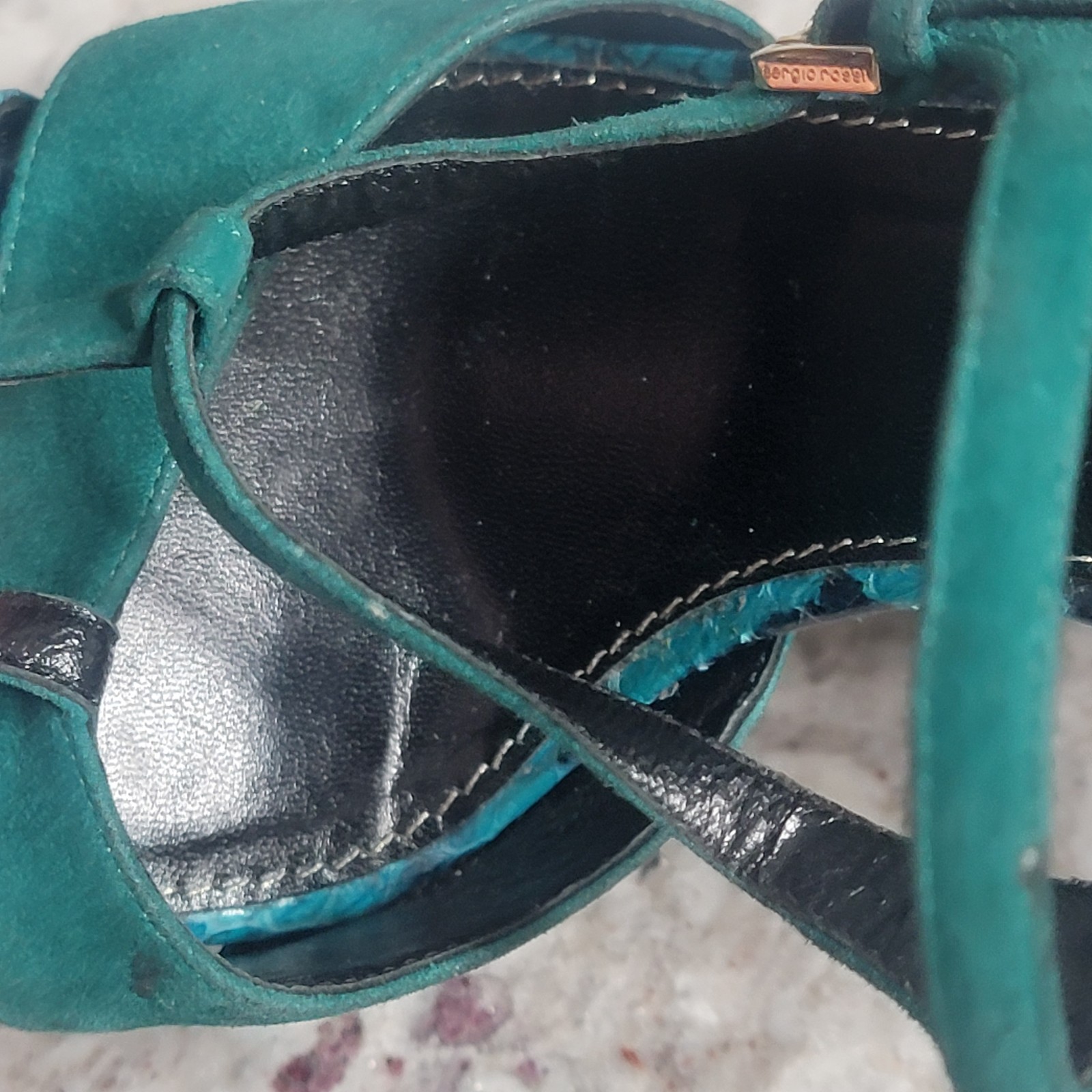 Sergio Rossi Elaphe Suede Python Snake Leather Pl… - image 13