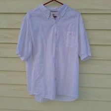 Weatherproof Vintage Men Washable Linen Woven Shirt Whit XXL Sustainable Coastal