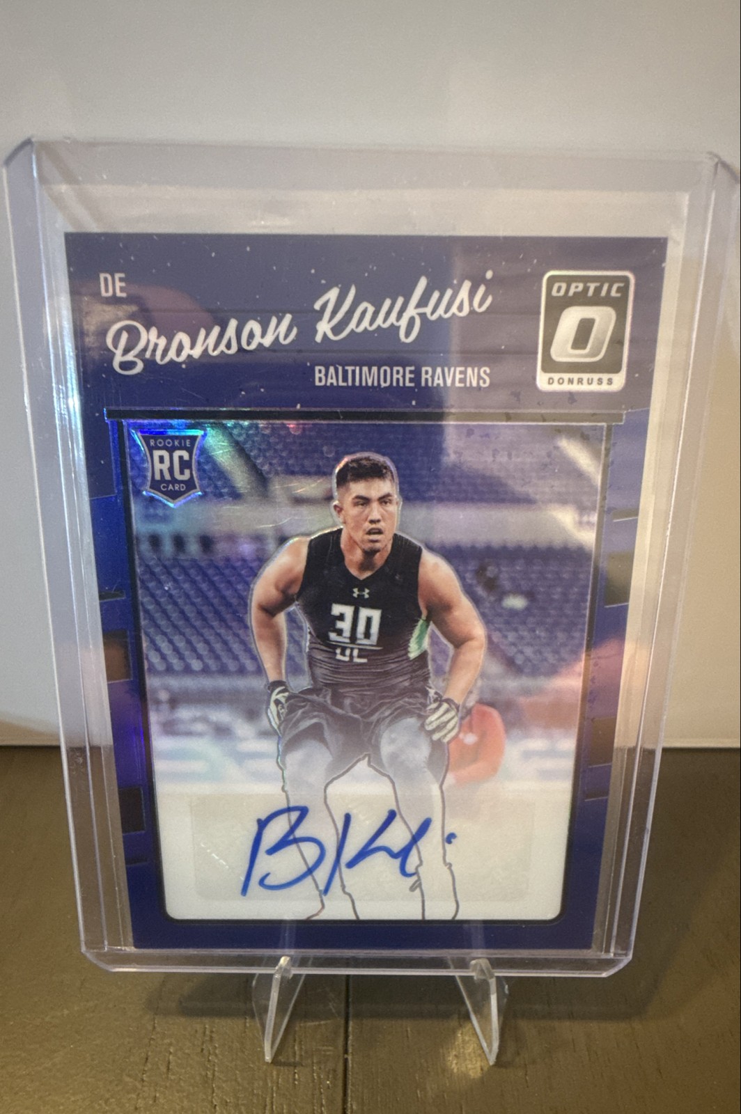 Bronson Kaufusi Panini Donruss Optic #106 Autograph Blue