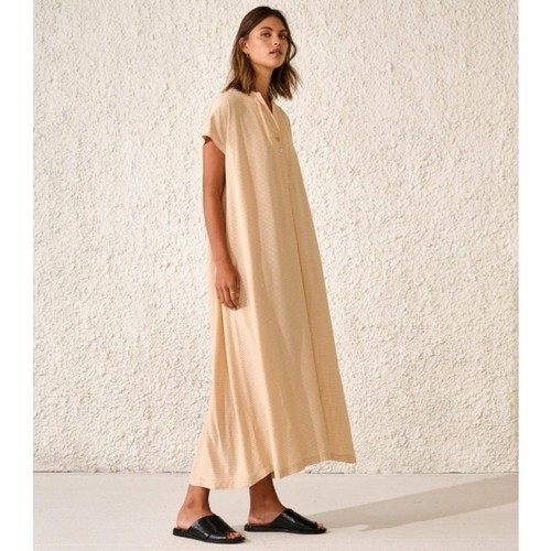 Bellerose Vasco Dress Oversized Gingham V-Neck Short Sleeve Maxi Plaid, Size 2-4 - Afbeelding 17 van 17