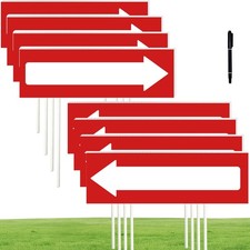 Arrow Sign 8 Pack, 16"x5" Directional Signs, Arrow Signs Outdoor Double Sided...