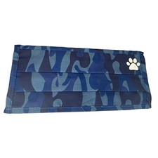 Dog Paw Print Adult Face Mask - Blue Camo NEW