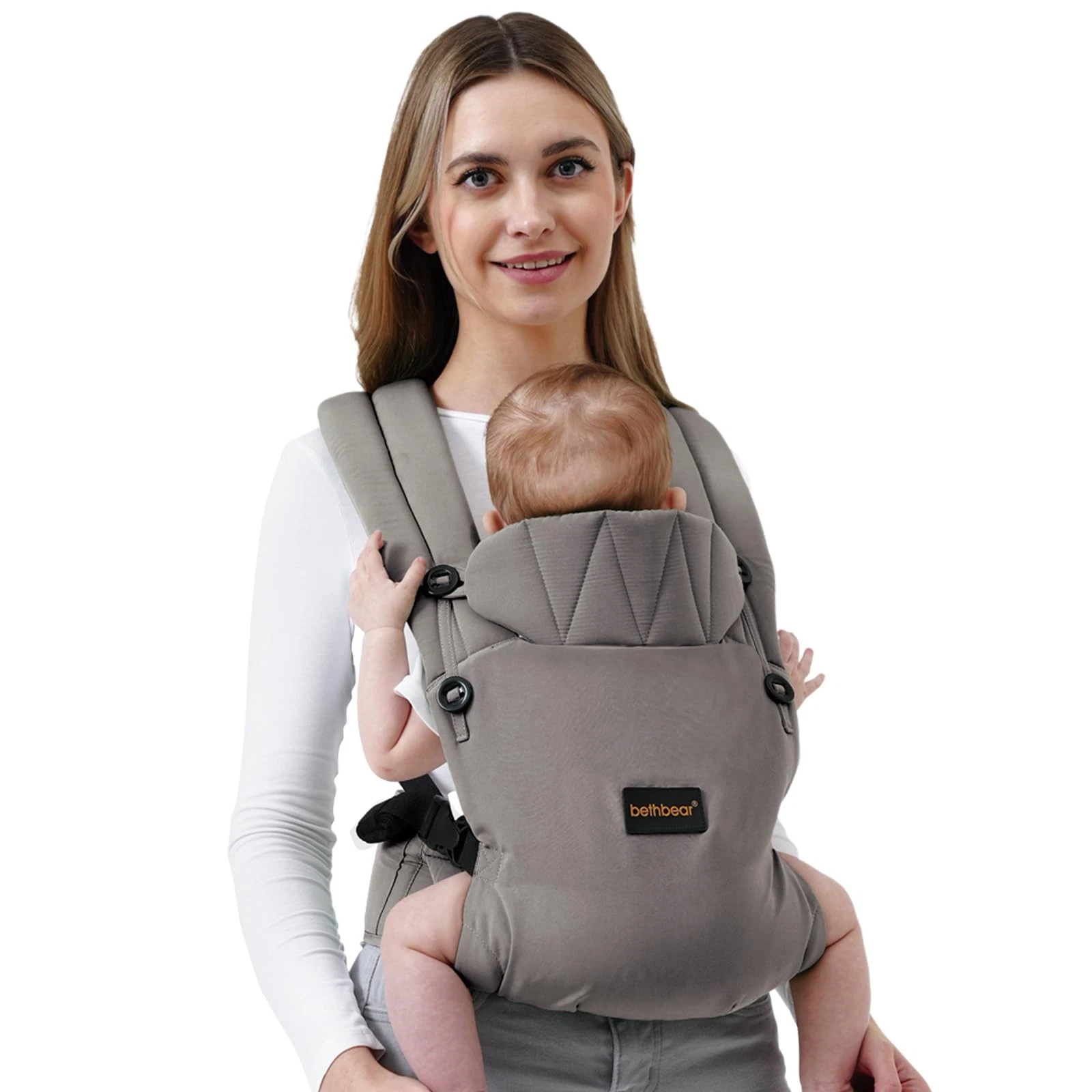 BethBear Baby Carrier Newborn to Toddler 7-45 lbs with Natural Material, Ergo...