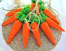 Easter 6-ft Garland Bright Orange 10 Carrots 7" Bowl Filler Spring Decor