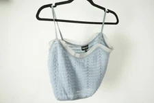 Giorgio Armani Light Blue Fringe Cashmere Blend Knit Top  BRAND NEW