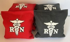 RN Registered Nurse Cornhole Bags Baggo Bean Bag Toss - SEAMS WON'T FALL APART 