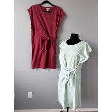 Nine West Lot of 2 Tie-Front T-Shirt Dress Casual Everyday Sleeveless Size XL