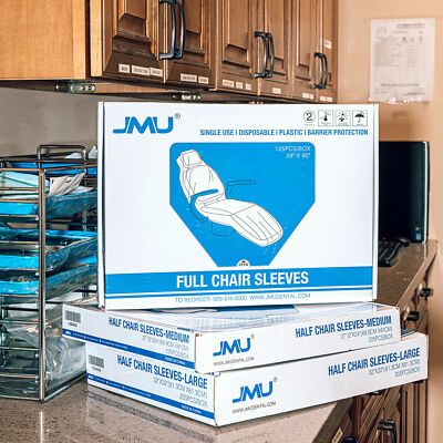 JMU Dental Disposable Half /Full Chair Sleeves Protective Cover Clear Plastic