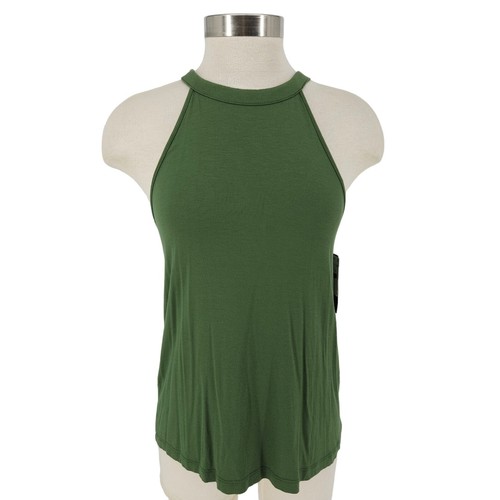 Melrose & Market Halter Tank Top Green Sleeveless Shirt NWT Womens Small
