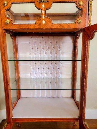 Louis XVI Bijourterie Vitrine Cabnit 20Century, Kingwood & Gold Embellishments - Picture 3 of 10