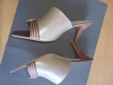 DAVID BRAUN Pumps High Heel Sandaletten Damen Gr.39 UK 6 Braun Beige