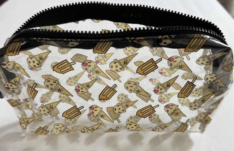 Bolsa glamurosa maquillaje Ipsy diseño helados plástico transparente mayo 2017 almacenamiento de viaje Foto 3 de 4