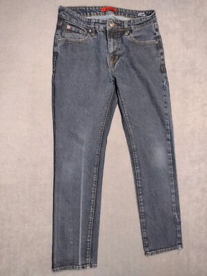 M B X Denim Jeans Men's Youth Slim Fit Size 30x30 Blue Dark Wash Flaw