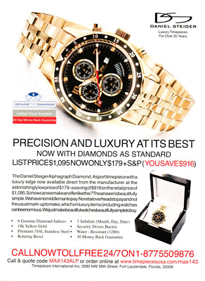 DANIEL STEIGER WATCH MAGAZINE promo ad #02  VERY RARE 2014 ''NOT A WATCH''