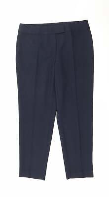 Marks & Spencer Damen Blau Polyestermischung Hose Größe 12 L26 in