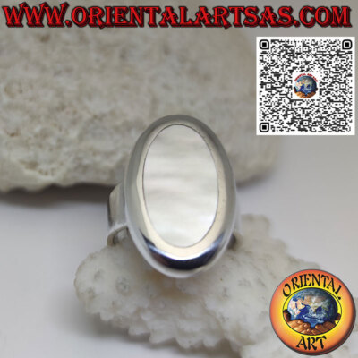 Anello ovale vintage anni '60 italiano in argento 925 Anello ovale vintage anni '60 italiano in argento 925