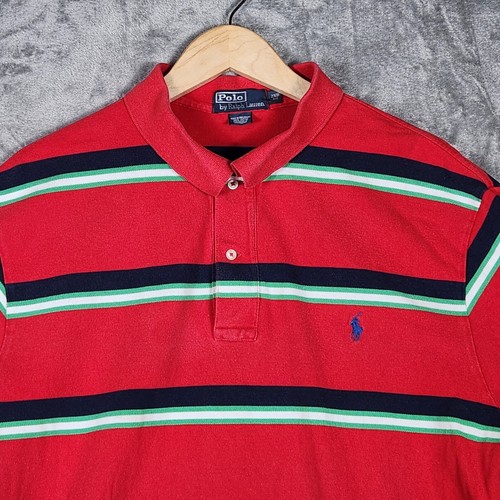 Polo by Ralph Lauren Polo Shirt Men's Sz 2XB 100% Cotton Striped Short Sleeve - Picture 3 of 5
