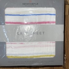 Newcastle Classics Cotton Fitted Muslin Crib Sheet 132cm x 71cm New