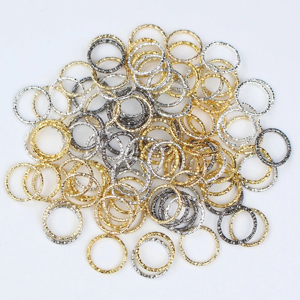 50/100pcs 8-20mm Round Twisted Open Jump Rings Connectors for DIY Jewelry Making - Image 2 of 4