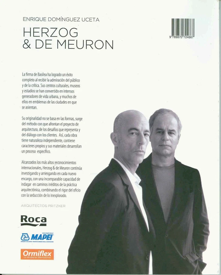 LIKE NEW Herzog & de Meuron 2013 Arquitectos Pritzker ISBN 9870724663 Spanish pb - Image 2 of 2