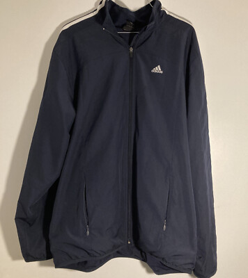 Adidas Clima365 Jacket Tracksuit Mens Size M Navy Blue Stripes