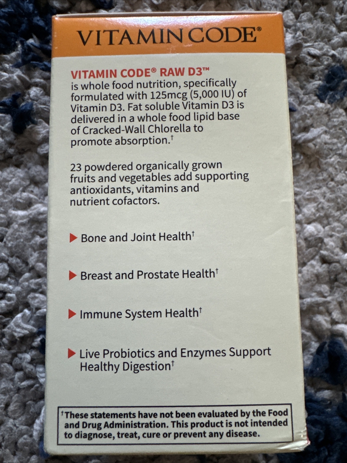 Garden of Life Vitamin Code RAW D3 5 000 IU 60 Vegetarian Capsules