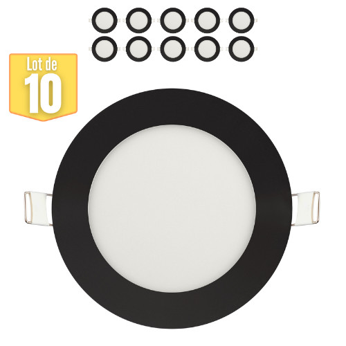 Spot LED 6W 4200K noir lot de 10 pour l'ambiance de cuisine moderne