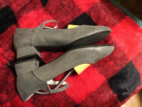 Taryn Rose Womens Mary Janes Block Heels Shoes Gray Buckle Low Heel Sz 10.5 - Picture 5 of 14