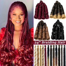 Real Natural French Curls Loose Wave Synthetic Hair Extensions Crochet Braids US