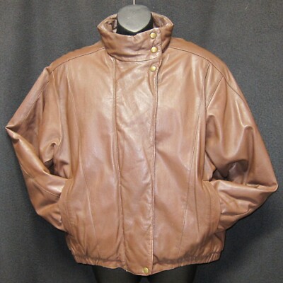 80s Mサイズ Eddie Bauer leather down jacket Vintage Eddie Bauer Brown Mens Medium Jacket Leather Goose