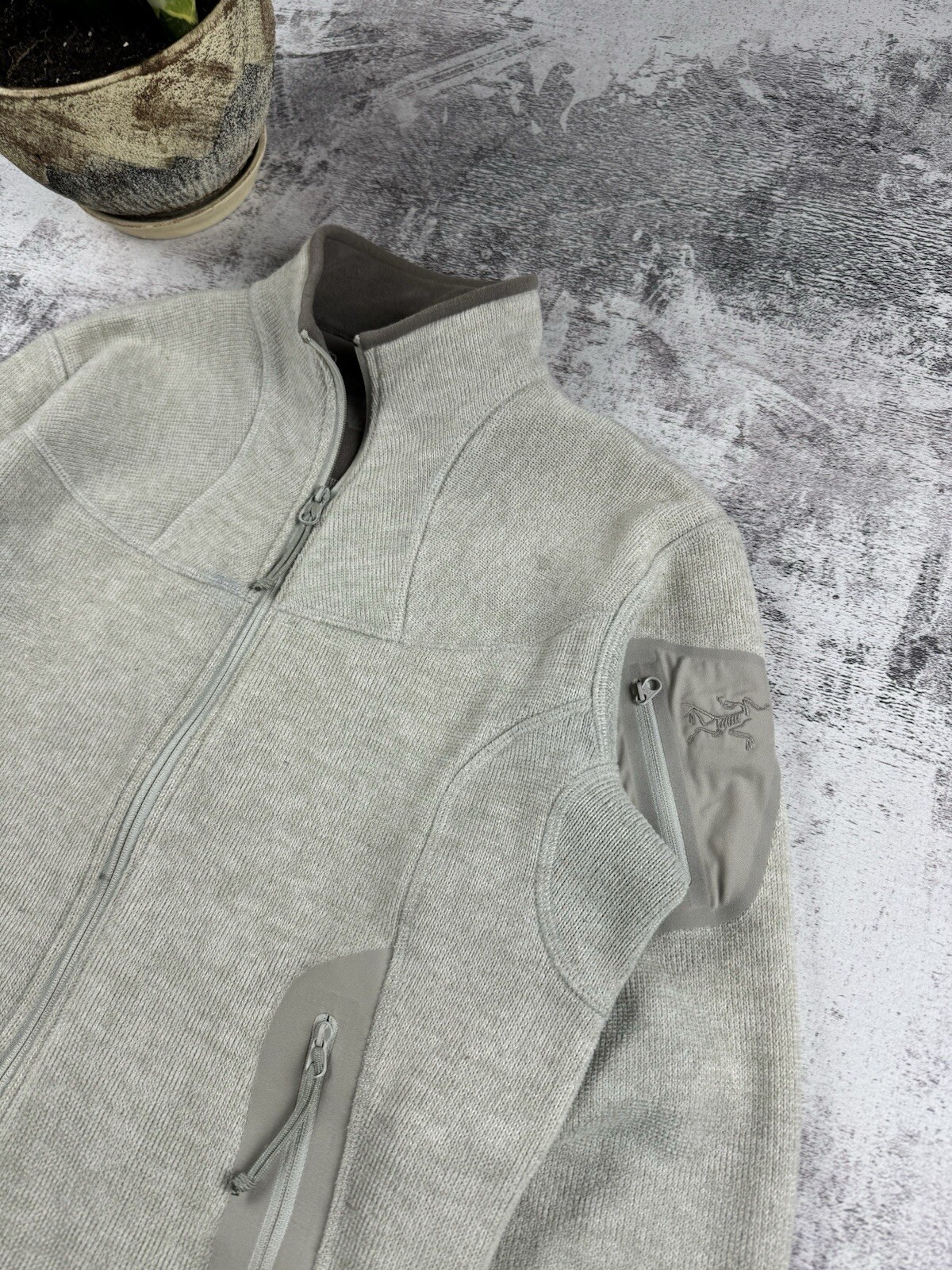 ARC'TERYX Giacca donna vintage anni 90 Arcteryx beige outdoor Polartec Gorpcore pile zip